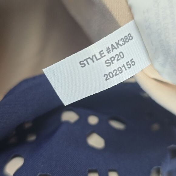 J. Crew Women's Scalloped one-shoulder swimsuit in laser-cut eyelet Navy Size 14 - Picture 8 of 10